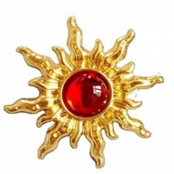 AretesVintage sun shaped - stud earrings - with red pearl decoration