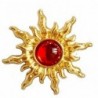 AretesVintage sun shaped - stud earrings - with red pearl decoration
