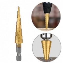 Brocas & taladros3-12mm 4-12mm 4-20mm 4-22mm HSS Straight Groove Step Drill Bit Titanium Coated Wood Metal Hole Cutter Core D...