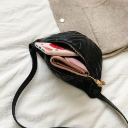 Fashionable small leather bag - with adjustable strap - waist / shoulderBags