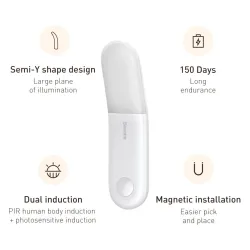 Baseus - induction lamp - night light - with motion sensor - USB - LEDWall lights