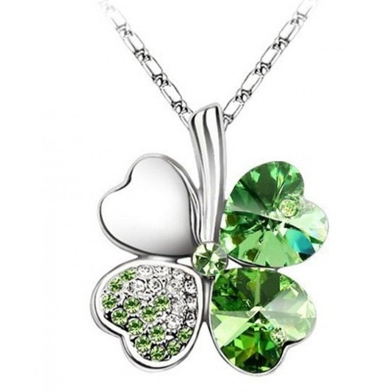 CollarFour-leaf clover pendant - metal necklace