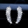 AretesSilver feather shaped - stud earrings for women