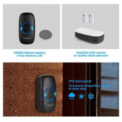 M523 - wireless doorbell kit - with touch button / 32 sounds - waterproof - LEDHome security