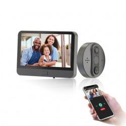 Smart video doorbell - with peephole / PIR motion detection / APP / WiFi - remote controlSecurity cameras