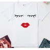 Blusas y camisasCamiseta de manga corta de moda - pestañas / labios rojos