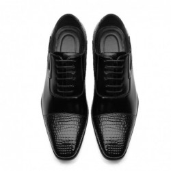 ZapatosLeather snake skin shoes for men - with laces / heel