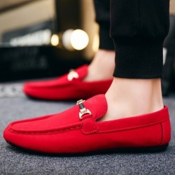 ZapatosZapatos sin cordones de cuero de moda - mocasines antideslizantes - con decoración de metal