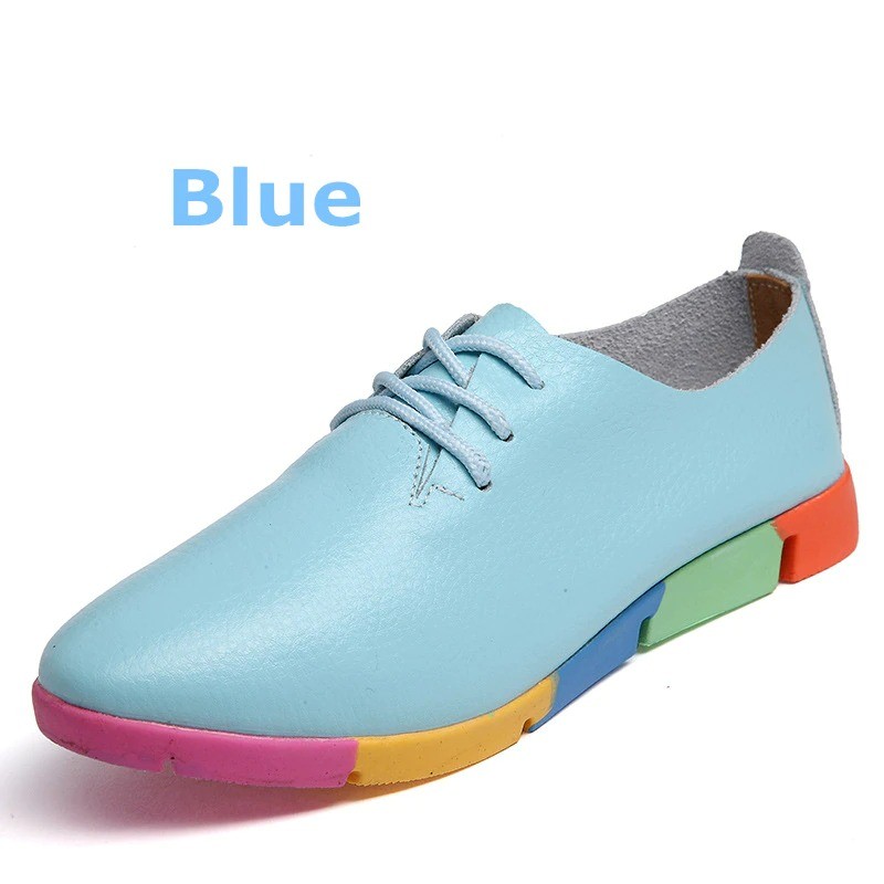ZapatosFashionable leather loafers - with rainbow soles - unisex