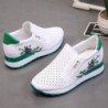 Trendy high platform loafers - slip-on - with floral printShoes