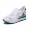 Trendy high platform loafers - slip-on - with floral printShoes