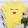 Blusas y camisasCamiseta de manga corta de moda - pestañas / labios rojos