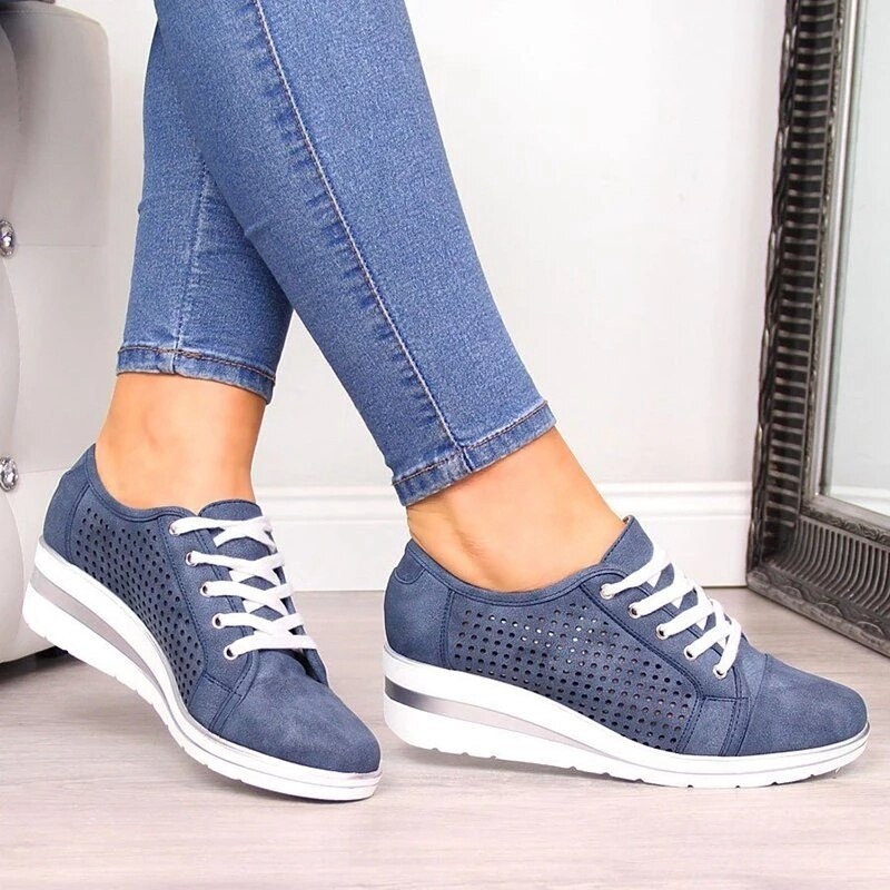 Classic high platform loafers - slip-on sneakers - breathable meshShoes