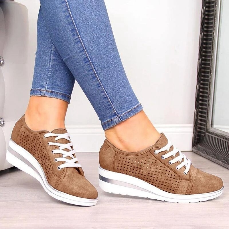 Classic high platform loafers - slip-on sneakers - breathable meshShoes