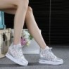 Trendy high platform loafers - lace sneakers with lacesShoes