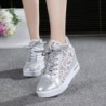 Trendy high platform loafers - lace sneakers with lacesShoes