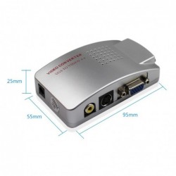Conmutadores HDMIPC signal converter box - adapter - VGA to TV AV RCA - NTSC PAL
