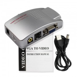 Conmutadores HDMIPC signal converter box - adapter - VGA to TV AV RCA - NTSC PAL