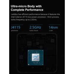 portátilesCHUWI - LarkBox - 4K mini PC Intel Celeron - J4115 Quad Core 6GB RAM 128GB ROM Windows 10 Desktop Computer HD USB-C