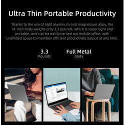 portátilesCHUWI GemiBook Pro - 14 inch - 2K - 12GB RAM 256GB - SSD Intel Celeron - Windows 10 - computer with backlit / keyboard