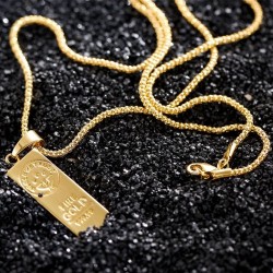 18K Gold bar pendant with necklace - 75cmNecklaces