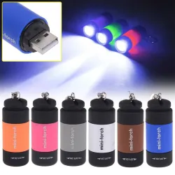 LinternasMini torch flashlight - LED - USB - rechargeable - waterproof - with keychain