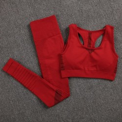 FitnessElastic push up bra / leggings - fitness - 2 piece set