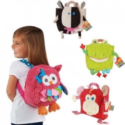 BolsasCute Kid Plush School Backpacks 25cm Animal Figure Bag Kid Girls Boys Gifts Toy Owl Cow Frog Monkey schoolbag