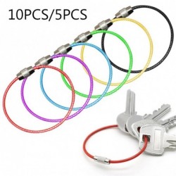 Stainless steel wire keyring - round rope - screwable connectorKeyrings