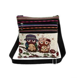 BolsasVintage chinese national style ethnic shoulder for Women - owl design - embroidery -cross body bag