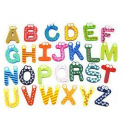 Imanes de neveraParty Gift Home Decor Multicolor Wooden Fridge Magnet Educational Toy Symbol Alphabet Numbers Cartoon Baby Kid