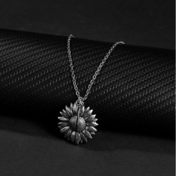CollarSunflower pendant necklace - openable - with "You are my Sunshine" lettering