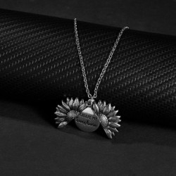 CollarSunflower pendant necklace - openable - with "You are my Sunshine" lettering