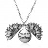 CollarSunflower pendant necklace - openable - with "You are my Sunshine" lettering