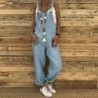 Jumpsuits2021 Women Casual Jumpsuits Vintage Linen Solid Rompers Lace Up Strappy Loose Wide Leg Dungarees Bib Overalls Female...
