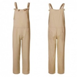 Jumpsuits2021 Women Casual Jumpsuits Vintage Linen Solid Rompers Lace Up Strappy Loose Wide Leg Dungarees Bib Overalls Female...