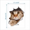 3D cat - wall / toilet sticker - vinylWall stickers