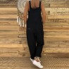 Jumpsuits2021 Women Casual Jumpsuits Vintage Linen Solid Rompers Lace Up Strappy Loose Wide Leg Dungarees Bib Overalls Female...