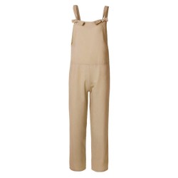Jumpsuits2021 Women Casual Jumpsuits Vintage Linen Solid Rompers Lace Up Strappy Loose Wide Leg Dungarees Bib Overalls Female...