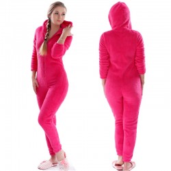 LenceríaWinter Warm Pyjamas Women Onesies Fluffy Fleece Jumpsuits Sleepwear Overall Plus Size Hood Sets Pajamas Onesie For Wo...