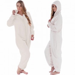 LenceríaWinter Warm Pyjamas Women Onesies Fluffy Fleece Jumpsuits Sleepwear Overall Plus Size Hood Sets Pajamas Onesie For Wo...