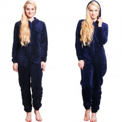 LenceríaWinter Warm Pyjamas Women Onesies Fluffy Fleece Jumpsuits Sleepwear Overall Plus Size Hood Sets Pajamas Onesie For Wo...