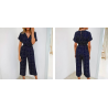 JumpsuitsLossky Women Jumpsuits Rompers Summer Casual Print V-neck Pocket Overalls Jumpsuit Short Sleeve Wide Leg Loose Jumpsuit