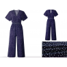JumpsuitsLossky Women Jumpsuits Rompers Summer Casual Print V-neck Pocket Overalls Jumpsuit Short Sleeve Wide Leg Loose Jumpsuit