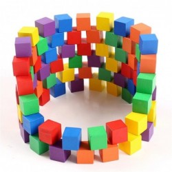 De madera30Pcs/lot 2X2CM Wooden Colorful Cubes Building Blocks Toy for Children Educational Wood Squares Dice Board Game Bloc...