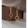 Stylish irregular geometric long earrings - with G letter - goldEarrings