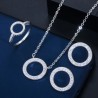 Classic round jewelry set - necklace / earrings / ring - with cubic zirconiaNecklaces