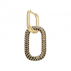 AretesZHUKOU hoop earring for women - 1 piece - brass cubic crystal design