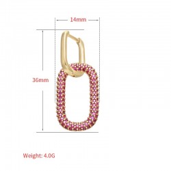Small crystal earring with hook - heart / star / rectangle shapedEarrings