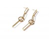 Stylish irregular geometric long earrings - with G letter - goldEarrings